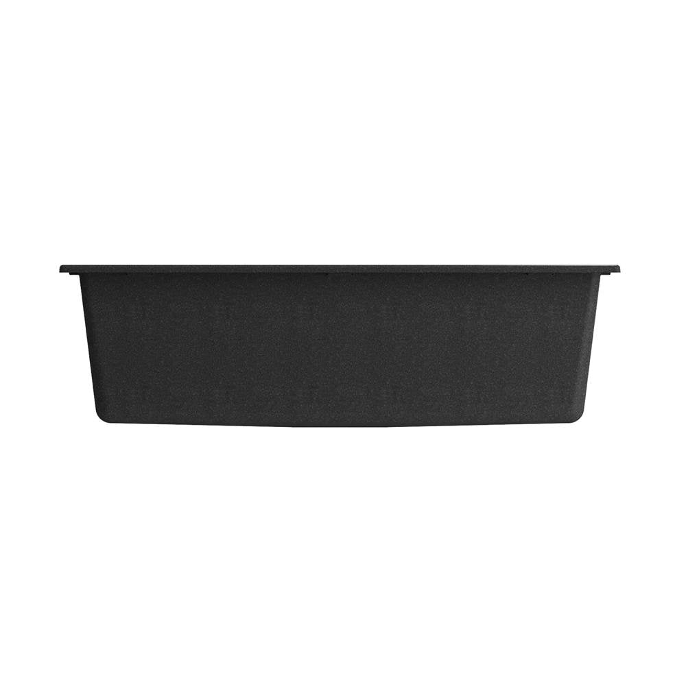 Campino Uno Dual Mount Granite Composite 33 in. Single Bowl Kitchen Sink with Strainer in Matte Black
