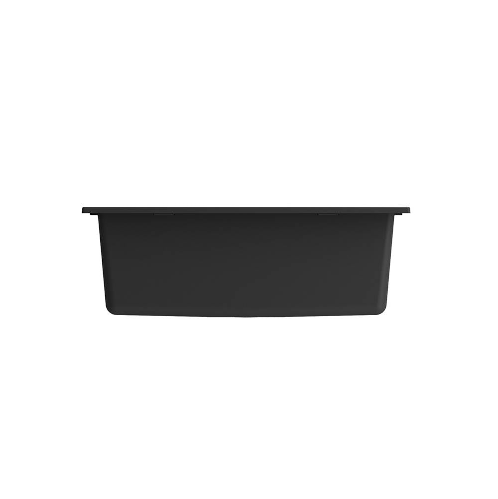 Campino Uno Dual Mount Granite Composite 24 in. Single Bowl Kitchen Sink with Strainer in Matte Black