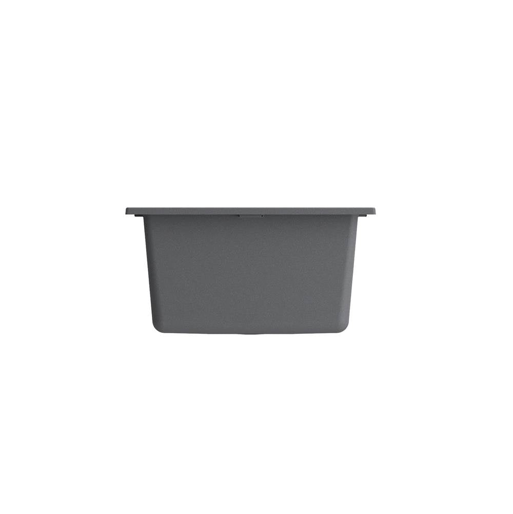 Campino Uno Dual Mount Granite Composite 16 in. Single Bowl Bar Sink with Strainer in Matte Black