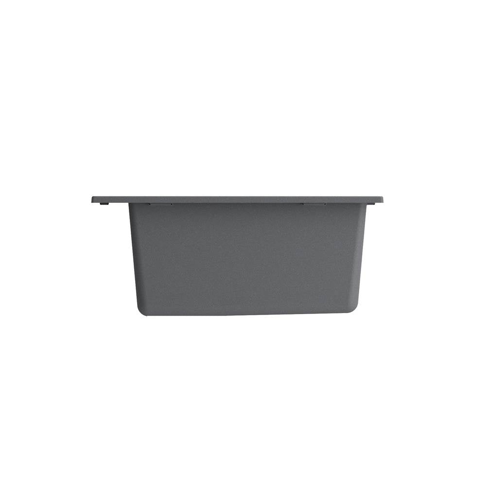 Campino Uno Dual Mount Granite Composite 16 in. Single Bowl Bar Sink with Strainer in Matte Black
