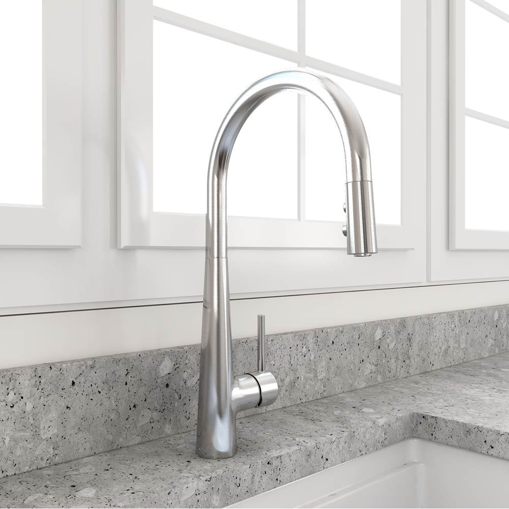 BOCCHI - Lugano 2.0 Pull-Down Kitchen Faucet in Stainless Steel - Stainless Steel