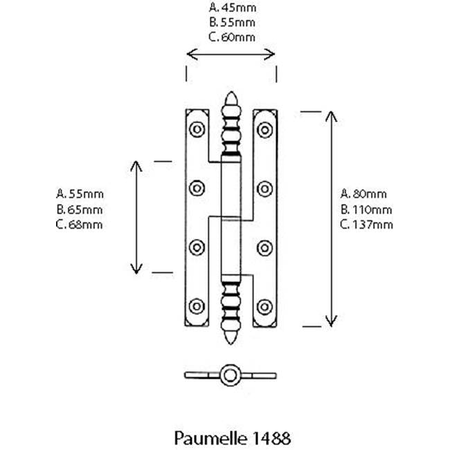 Paumelle Hinge/ Round end Leaves