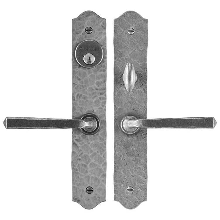 Bouvet - Handle set for interior or exterior door - Trim set without mechanism - Hammered Pewter 022
