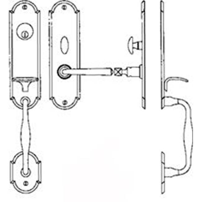 Bouvet - Entrance Handle Set - Complete full dummy set - Pewter 012
