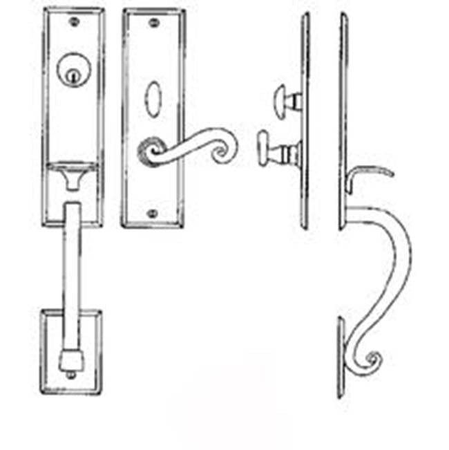 Bouvet - Entrance Handle Set - Trim set without mechanism - Pewter 012