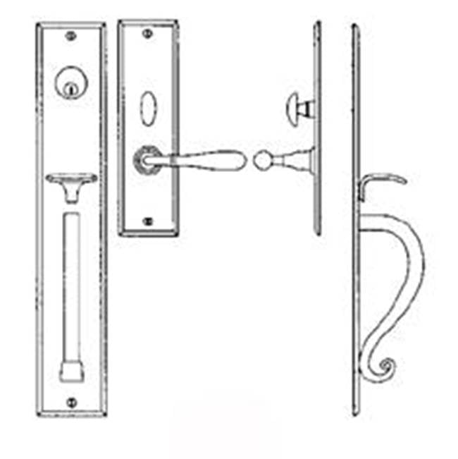 Entrance Handle Set - Complete single cylinder set for 2 1/4'' door