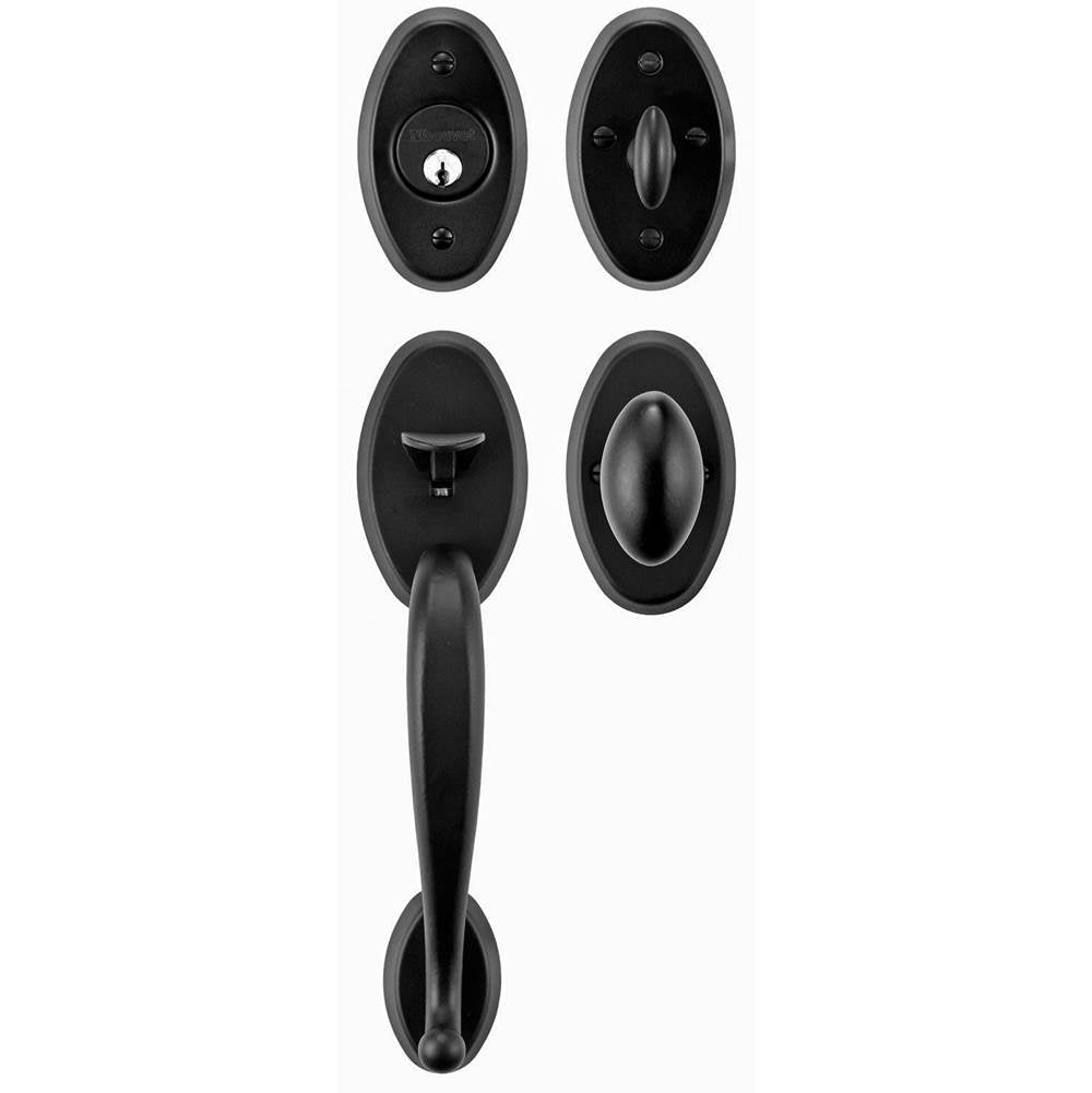 Bouvet - Tubular Entrance Handle Set - Complete single cylinder set for 1 3/4'' door - Pewter 012