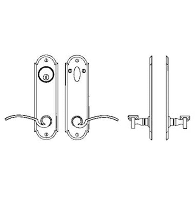 Bouvet - Entry Tubular or Mortise set - Single cylinder deadbolt set for 1 3/4'' - Pewter 012