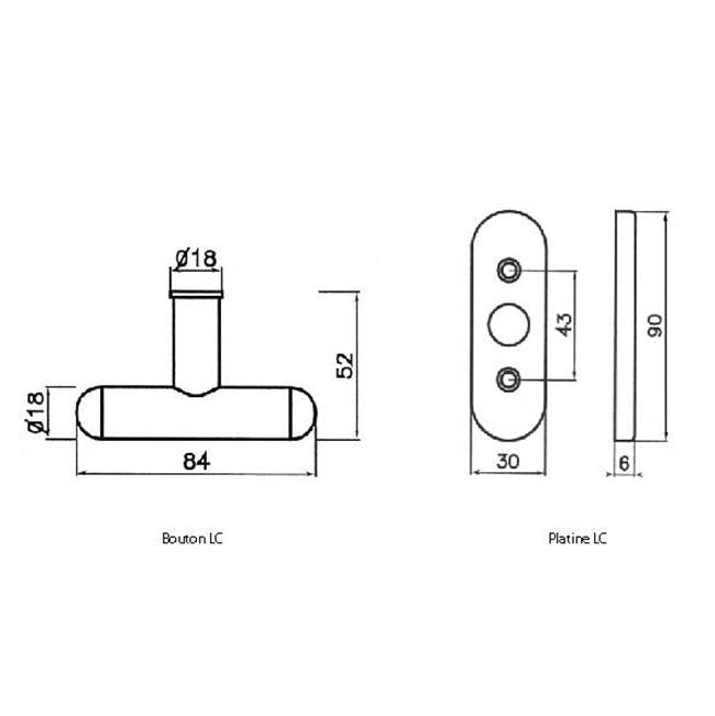 Knob on Plate LC