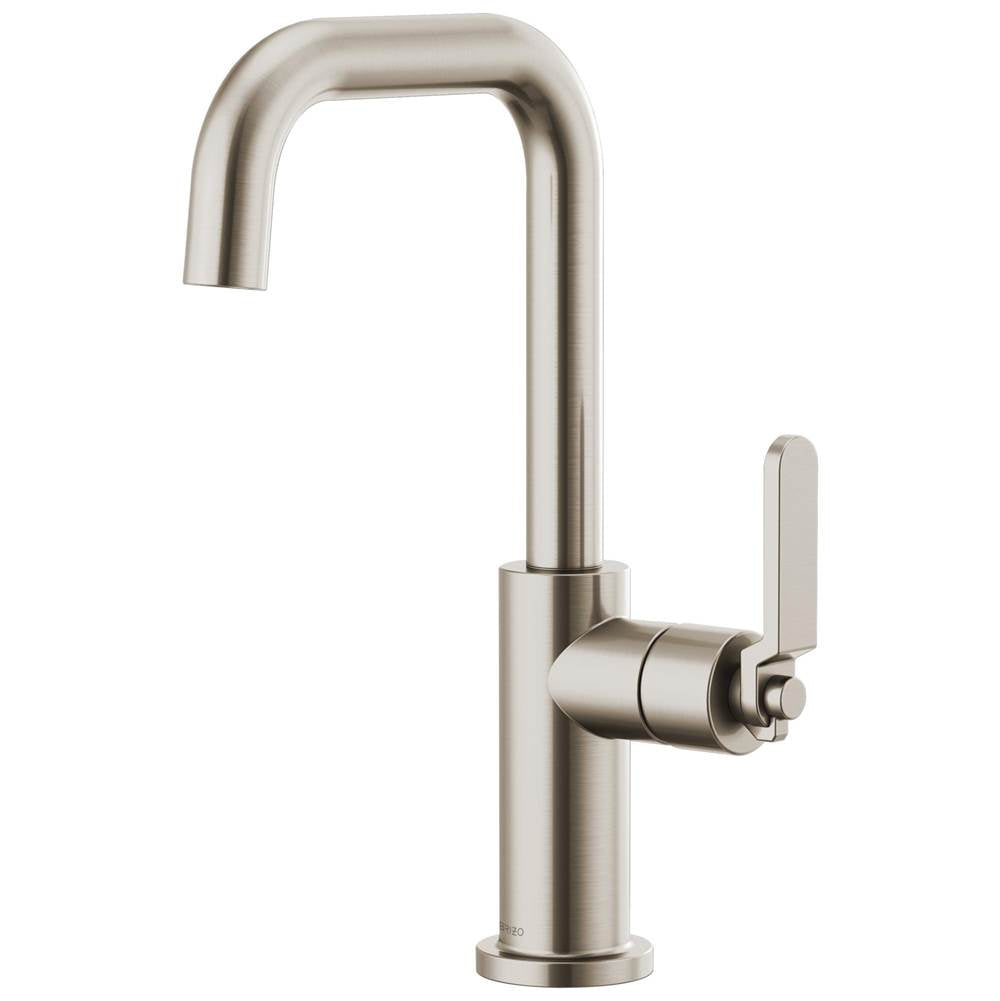 Brizo - Litze Bar Faucet with Square Spout and Industrial Handle Kit - Stainless
