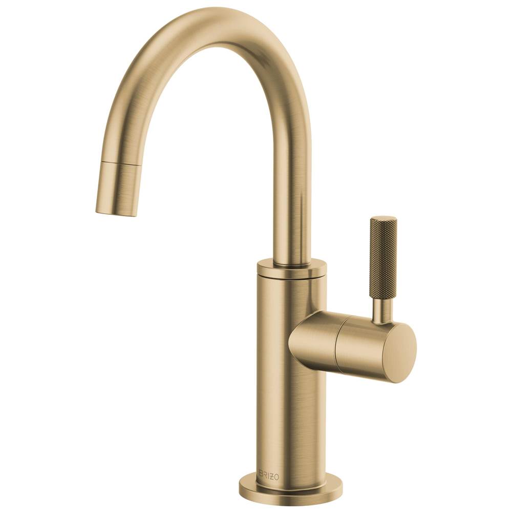 Brizo - Litze Beverage Faucet with Arc Spout and Knurled Handle - Luxe Gold