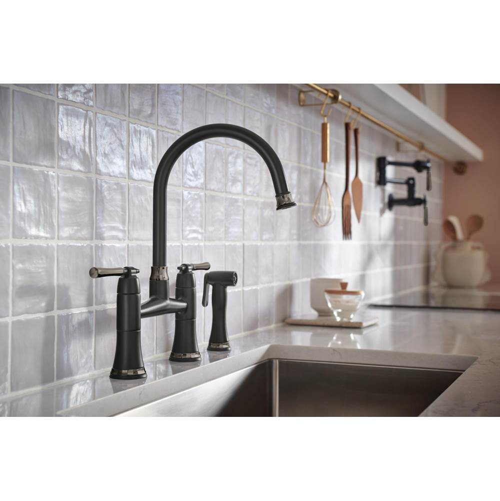 The TulhamE Kitchen Collection by Brizo Bridge Kitchen Faucet with Side Spray