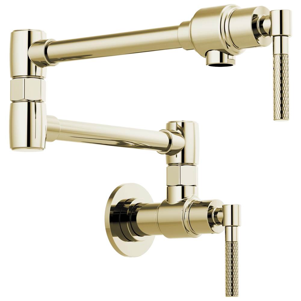 Brizo - Litze Wall Mount Pot Filler with Knurled Handle Kit - Polished Nickel