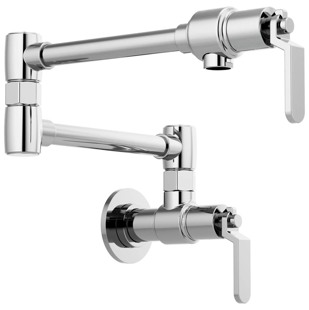 Brizo - Litze Wall Mount Pot Filler with Industrial Handle Kit - Chrome
