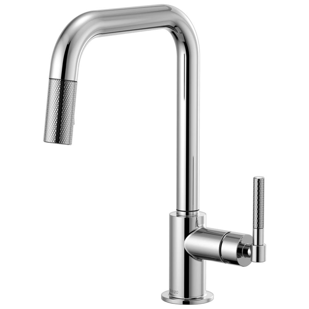 Brizo - Litze Pull-Down Faucet with Square Spout and Knurled Handle - Chrome