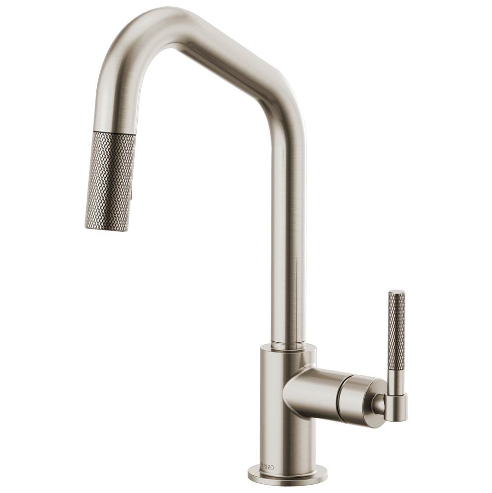 Brizo - Litze Pull-Down Faucet with Angled Spout and Knurled Handle - Stainless
