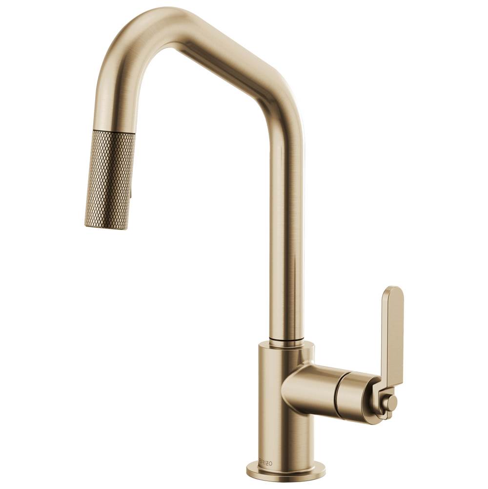 Brizo - Litze Pull-Down Faucet with Angled Spout and Industrial Handle - Luxe Gold