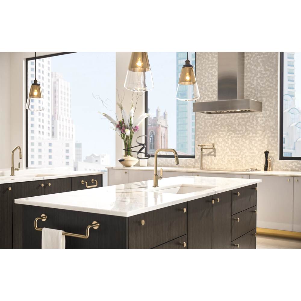 Litze Pull-Down Faucet with Angled Spout and Industrial Handle