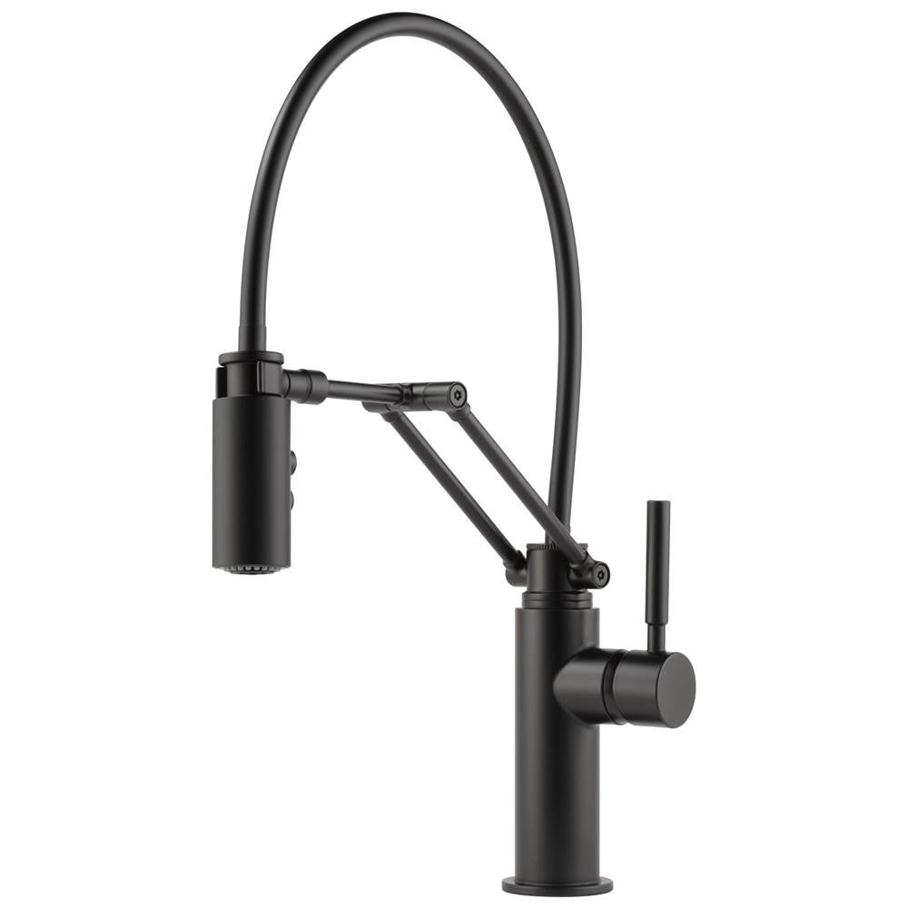 Brizo - Solna Single Handle Articulating Kitchen Faucet - Matte Black