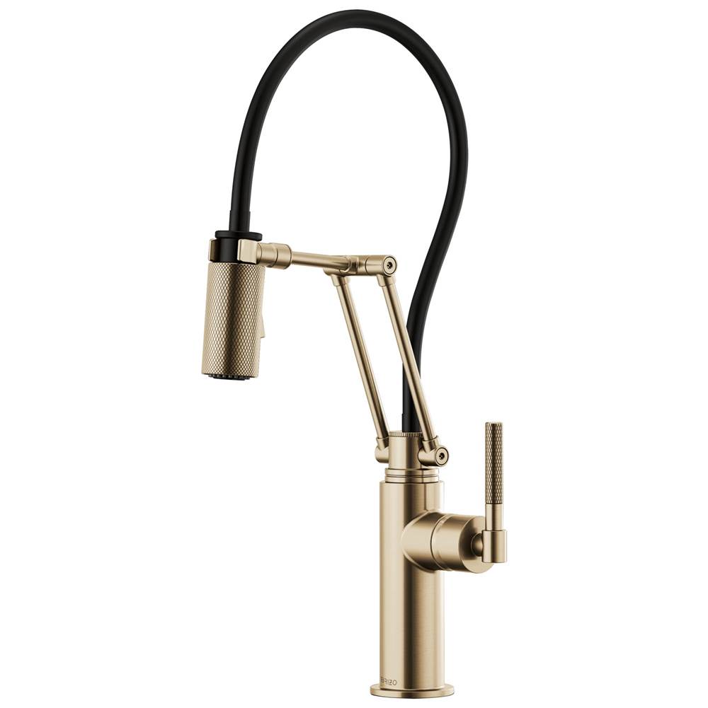 Brizo - Litze Articulating Faucet with Knurled Handle - Luxe Gold