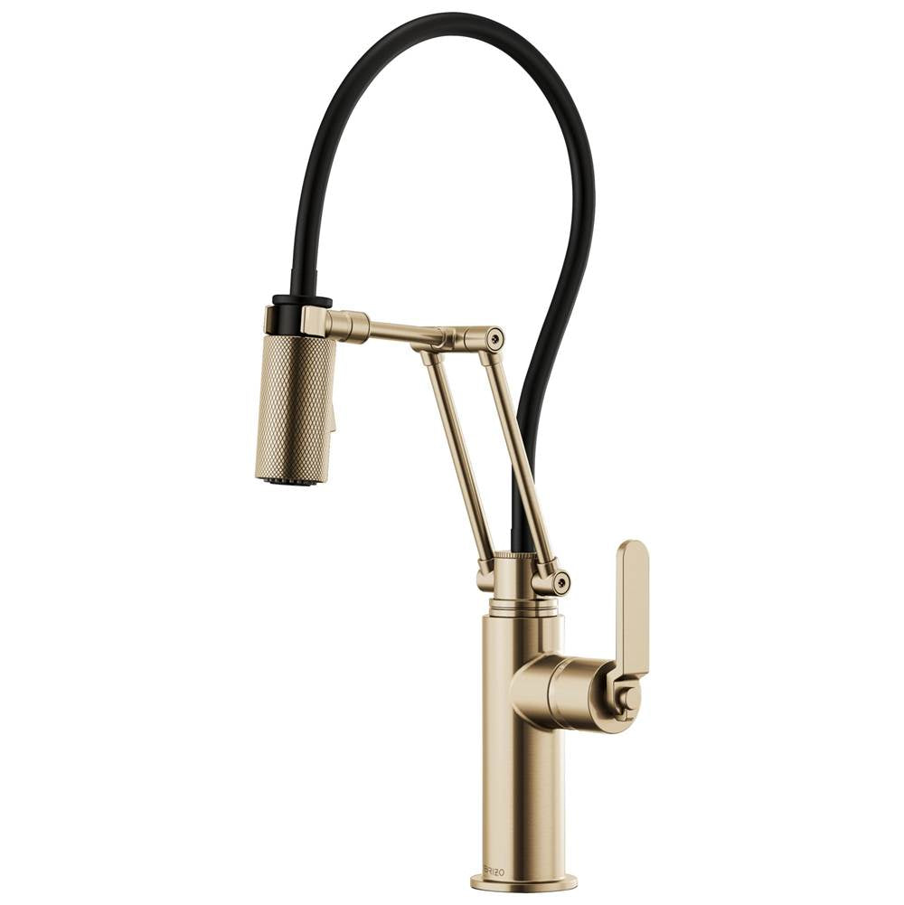 Brizo - Litze Articulating Faucet with Industrial Handle - Luxe Gold