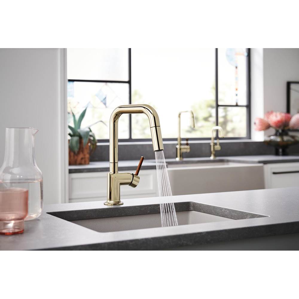 Odin Pull-Down Prep Faucet with Square Spout - Less Handle