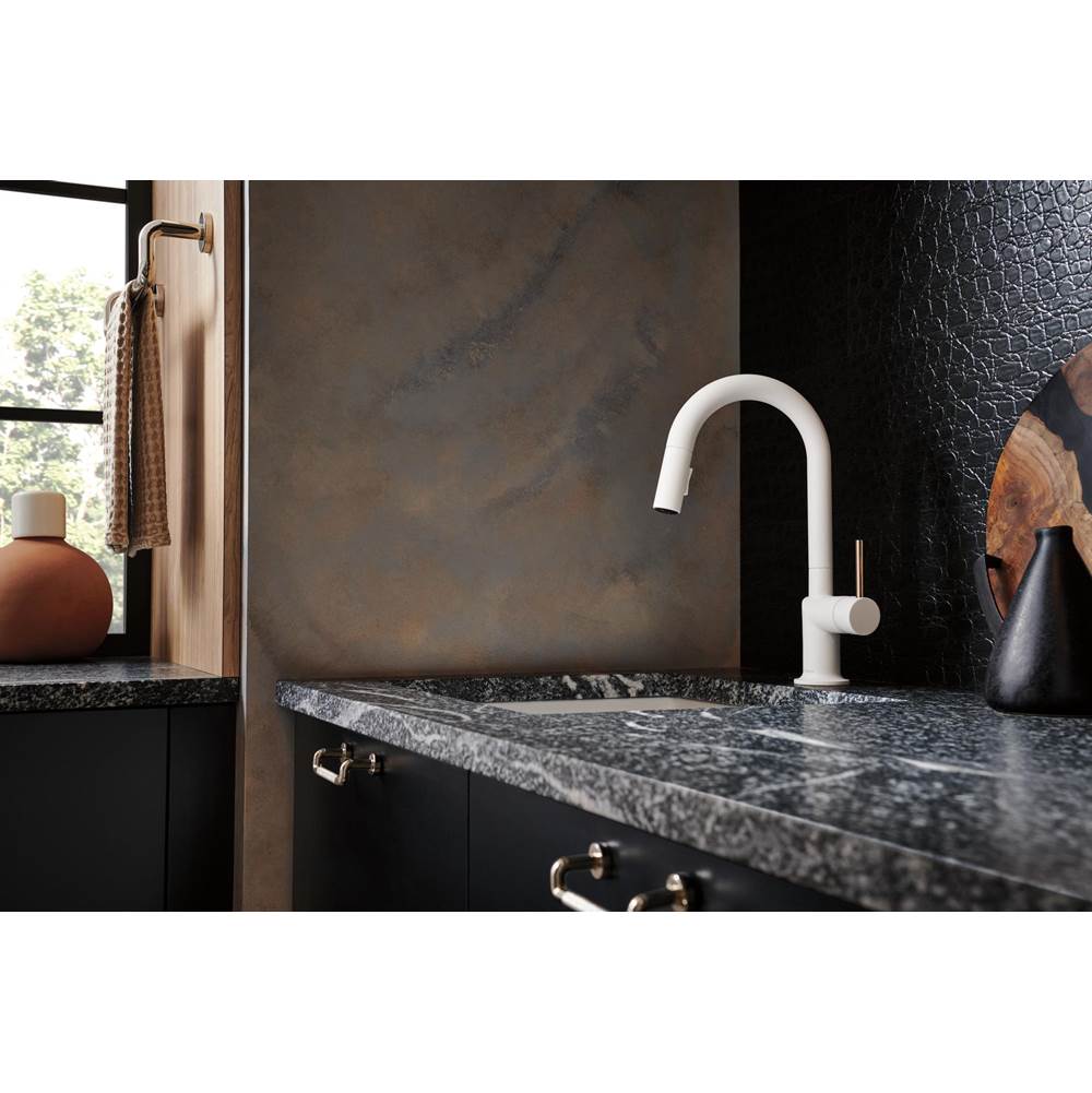 Odin Pull-Down Prep Faucet with Arc Spout - Less Handle