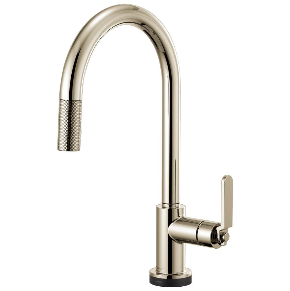 Brizo - Litze SmartTouch Pull-Down Kitchen Faucet with Arc Spout and Industrial Handle - Polished Nickel