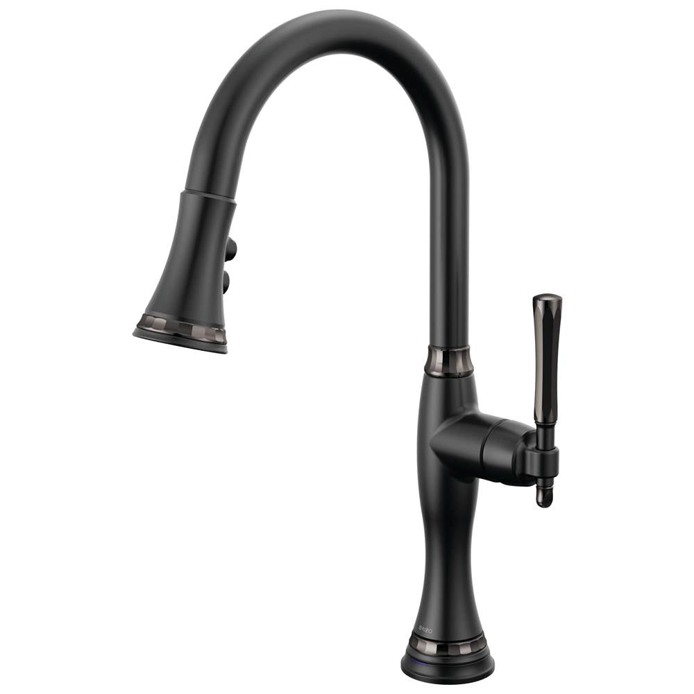 Brizo - The TulhamE Kitchen Collection by Brizo SmartTouch Pull-Down Kitchen Faucet - Matte Black With Brilliance Black Onyx