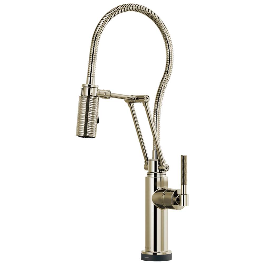 Brizo - Litze SmartTouch Articulating Kitchen Faucet With Finished Hose - Polished Nickel