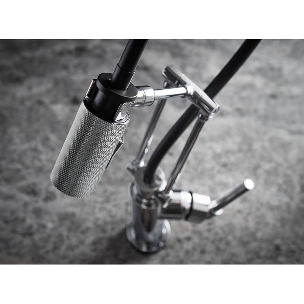 Litze SmartTouch Articulating Kitchen Faucet with Knurled Handle