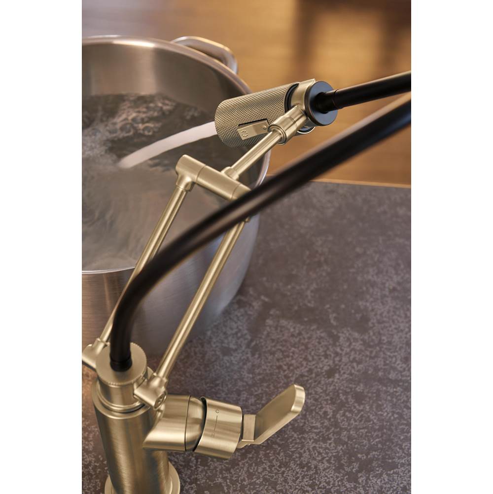 Litze SmartTouch Articulating Kitchen Faucet with Industrial Handle