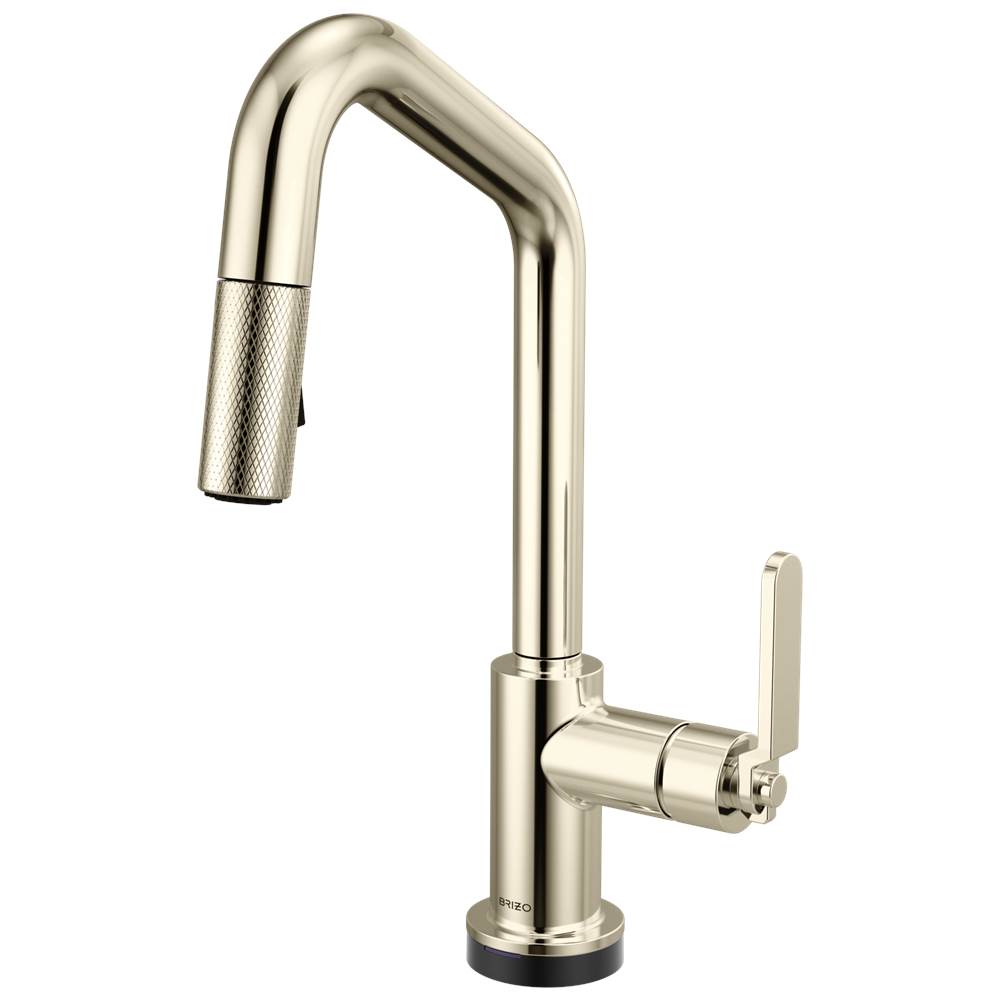 Brizo - Litze Smarttouch Pull-Down Prep Faucet with Angle Spout - Industrial Handle - Polished Nickel