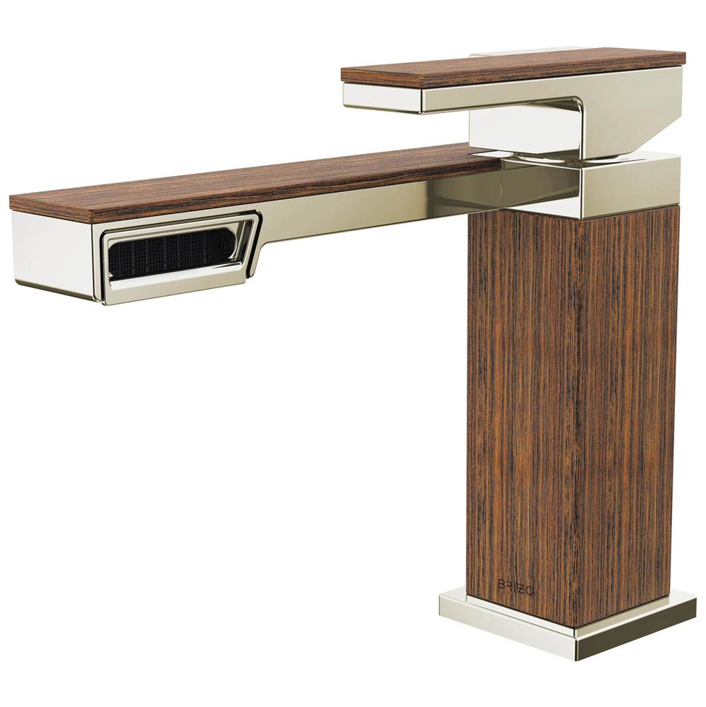 Brizo - Frank Lloyd Wright Single-Handle Lavatory Faucet 1.2 GPM - Polished Nickel Wood