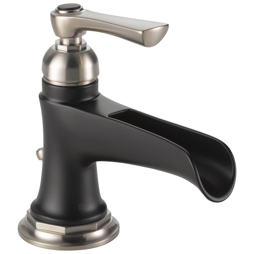 Brizo - Rook Single-Handle Lavatory Faucet with Channel Spout 1.2 GPM - Luxe Nickel With Matte Black
