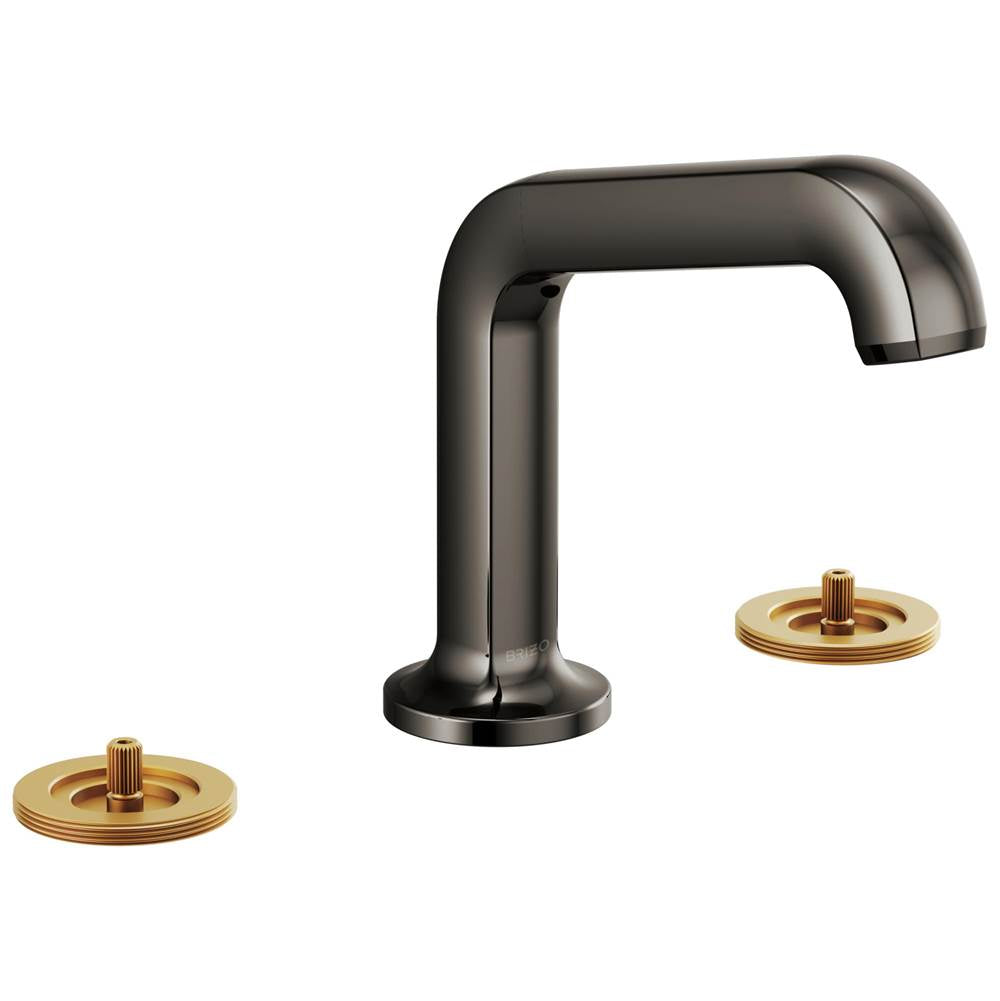 Brizo - Kintsu Widespread Lavatory Faucet with Angled Spout - Less Handles 1.2 GPM - Brilliance Black Onyx