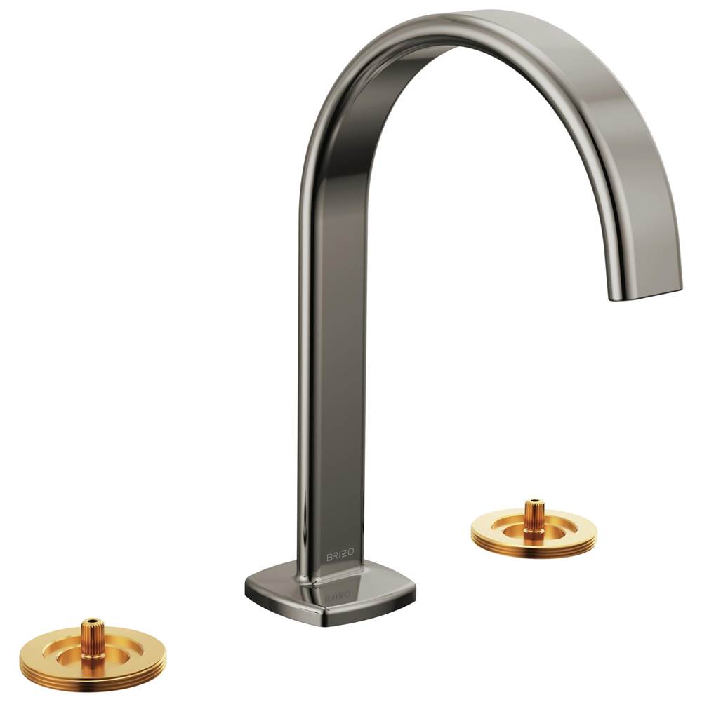 Brizo - AllariaE Widespread Lavatory Faucet with Arc Spout - Less Handles - Brilliance Black Onyx