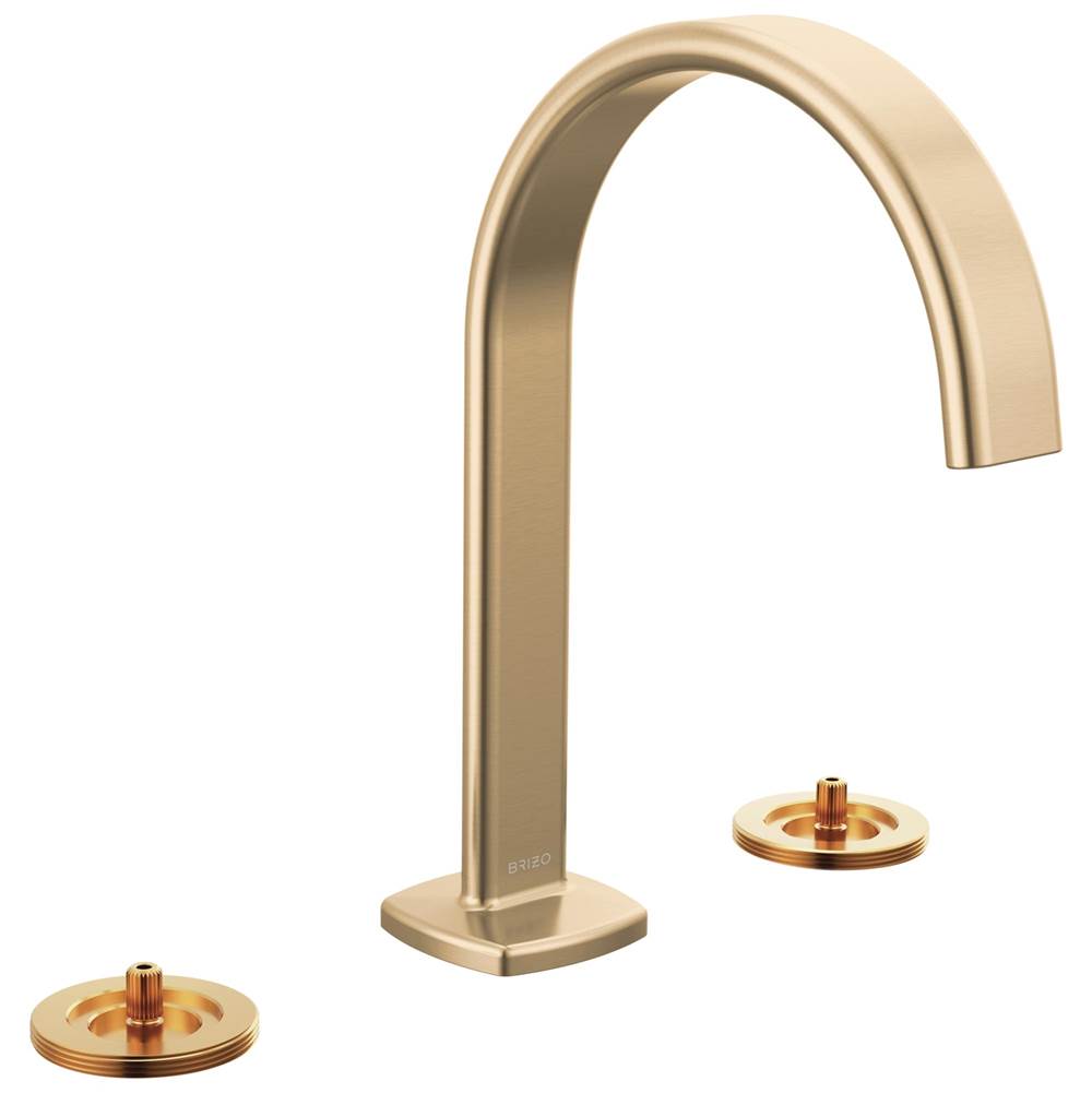 Brizo - AllariaE Widespread Lavatory Faucet with Arc Spout - Less Handles - Luxe Gold