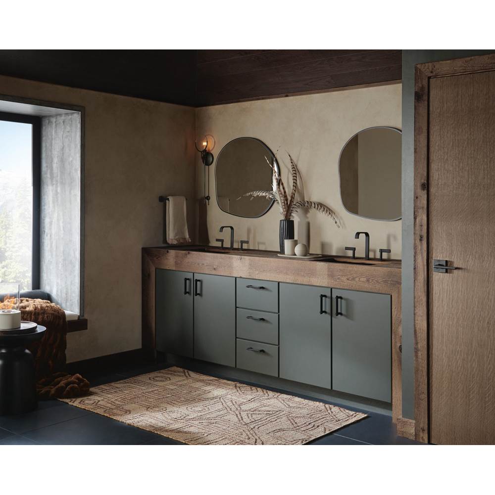 AllariaE Widespread Lavatory Faucet with Square Spout - Less Handles