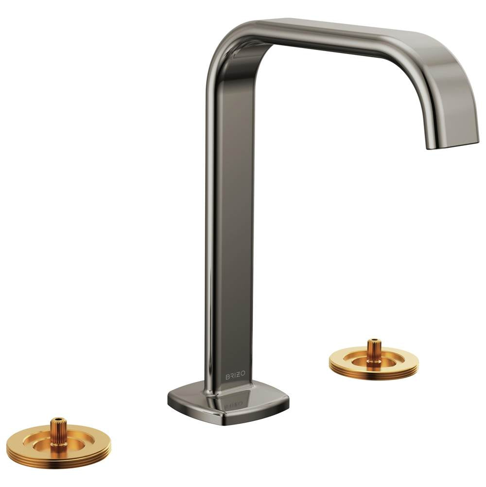 Brizo - AllariaE Widespread Lavatory Faucet with Square Spout - Less Handles - Brilliance Black Onyx