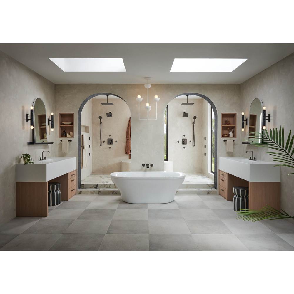 AllariaE Widespread Lavatory Faucet with Square Spout - Less Handles