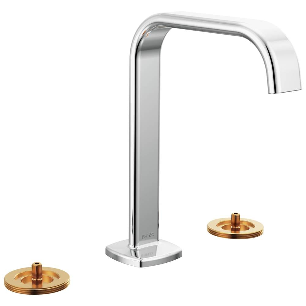 Brizo - AllariaE Widespread Lavatory Faucet with Square Spout - Less Handles - Chrome