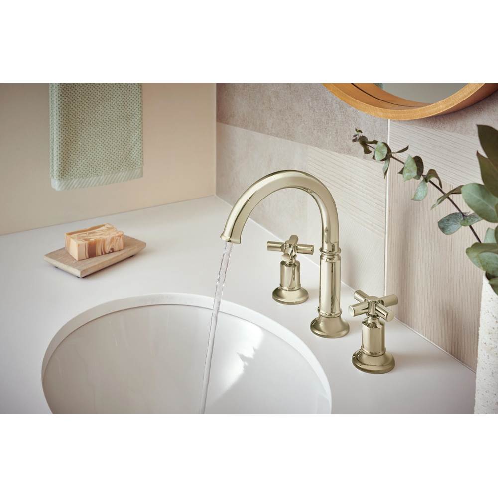 Invari Widespread Lavatory Faucet with Arc Spout - Less Handles 1.5 GPM