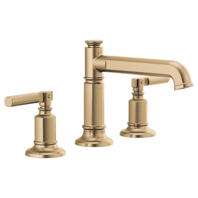 Brizo - Invari Widespread Lavatory Faucet with Column Spout - Less Handles 1.5 GPM - Luxe Gold