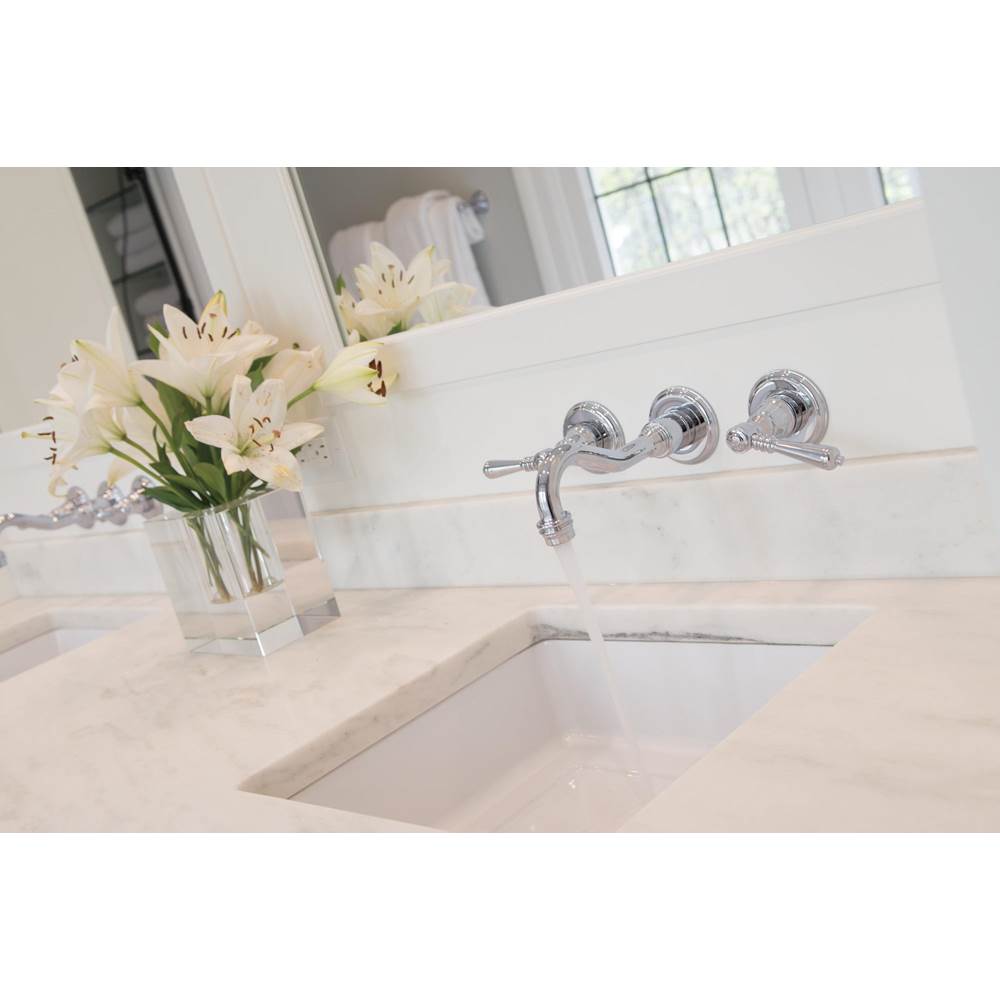 Tresa Two-Handle Wall Mount Lavatory Faucet with Lever Handles 1.5 GPM