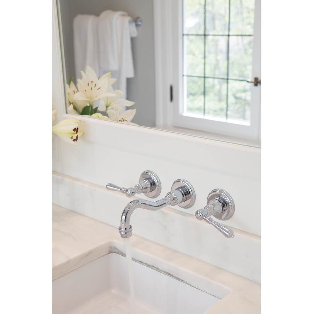 Tresa Two-Handle Wall Mount Lavatory Faucet with Lever Handles 1.5 GPM