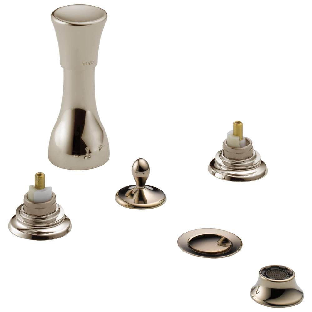 Brizo - Charlotte 4-Hole Mount Bidet Faucet with Vacuum Breaker - Less Handles - Polished Nickel