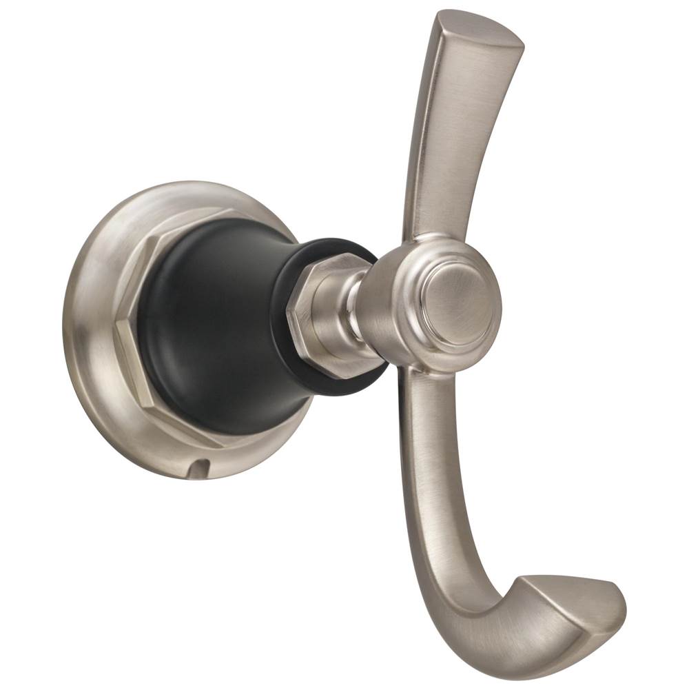 Brizo - Rook Double Robe Hook - Luxe Nickel With Matte Black