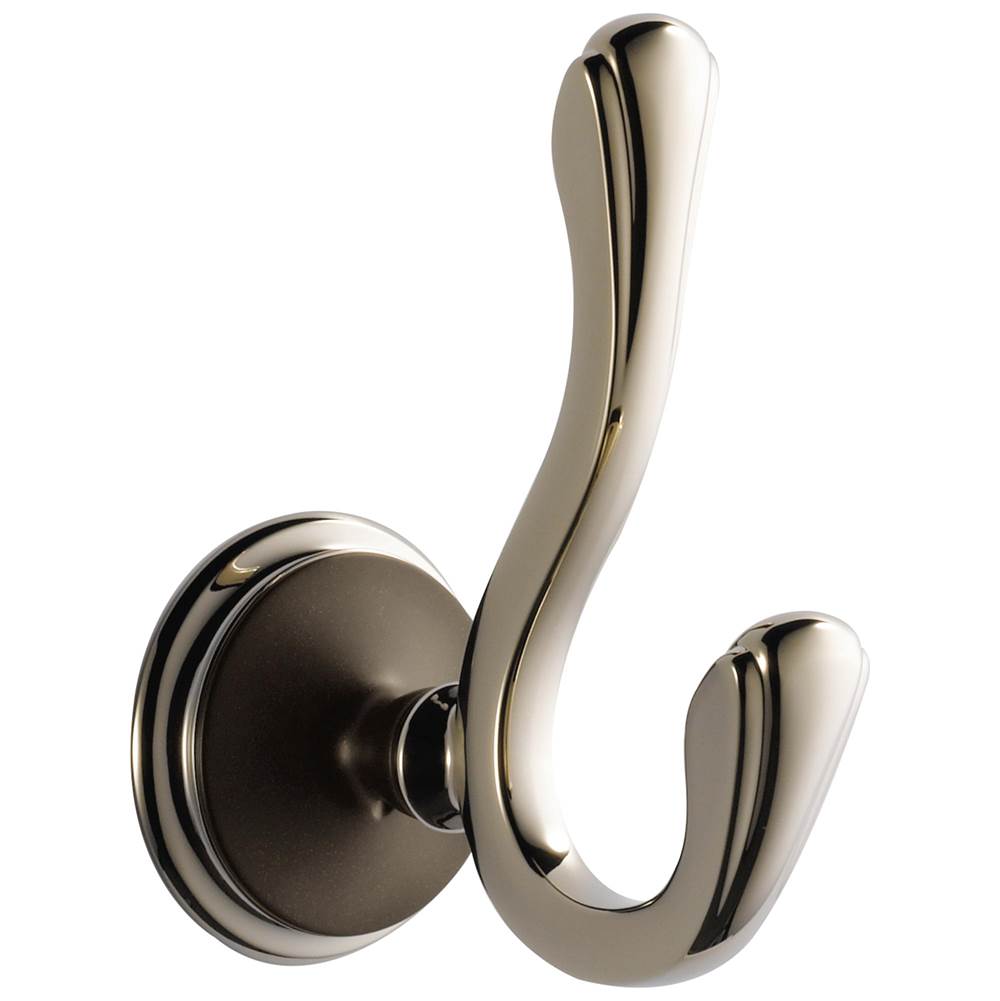 Brizo - Charlotte Double Robe Hook - Cocoa Bronze With Polished Nickel