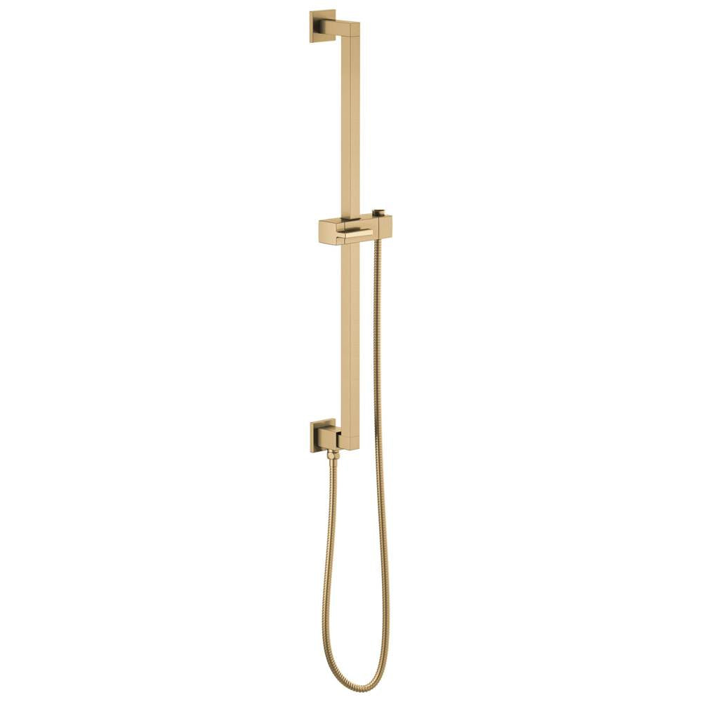 Brizo - Universal Showering Linear Square Slide Bar With Hose - Luxe Gold